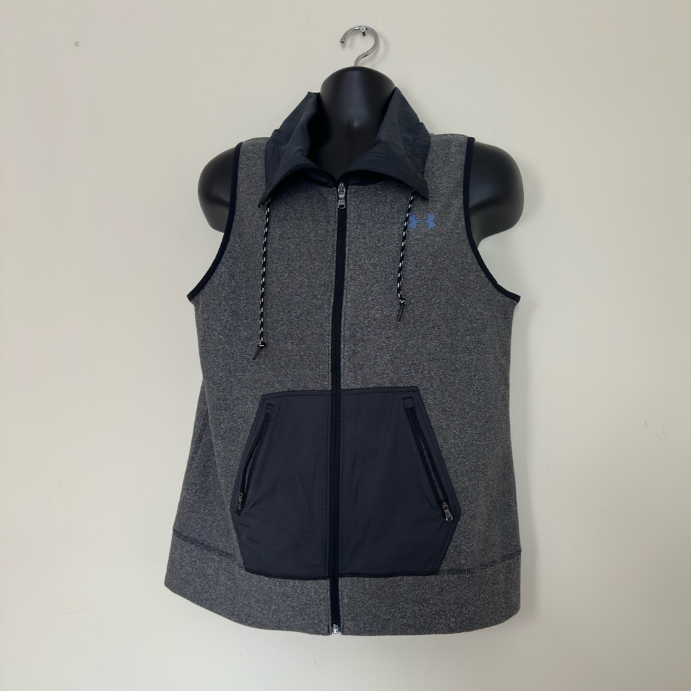 UA Under Armour || Women’s Cold Gear Vest Gray Infrared Hybrid Full Zip Sz L